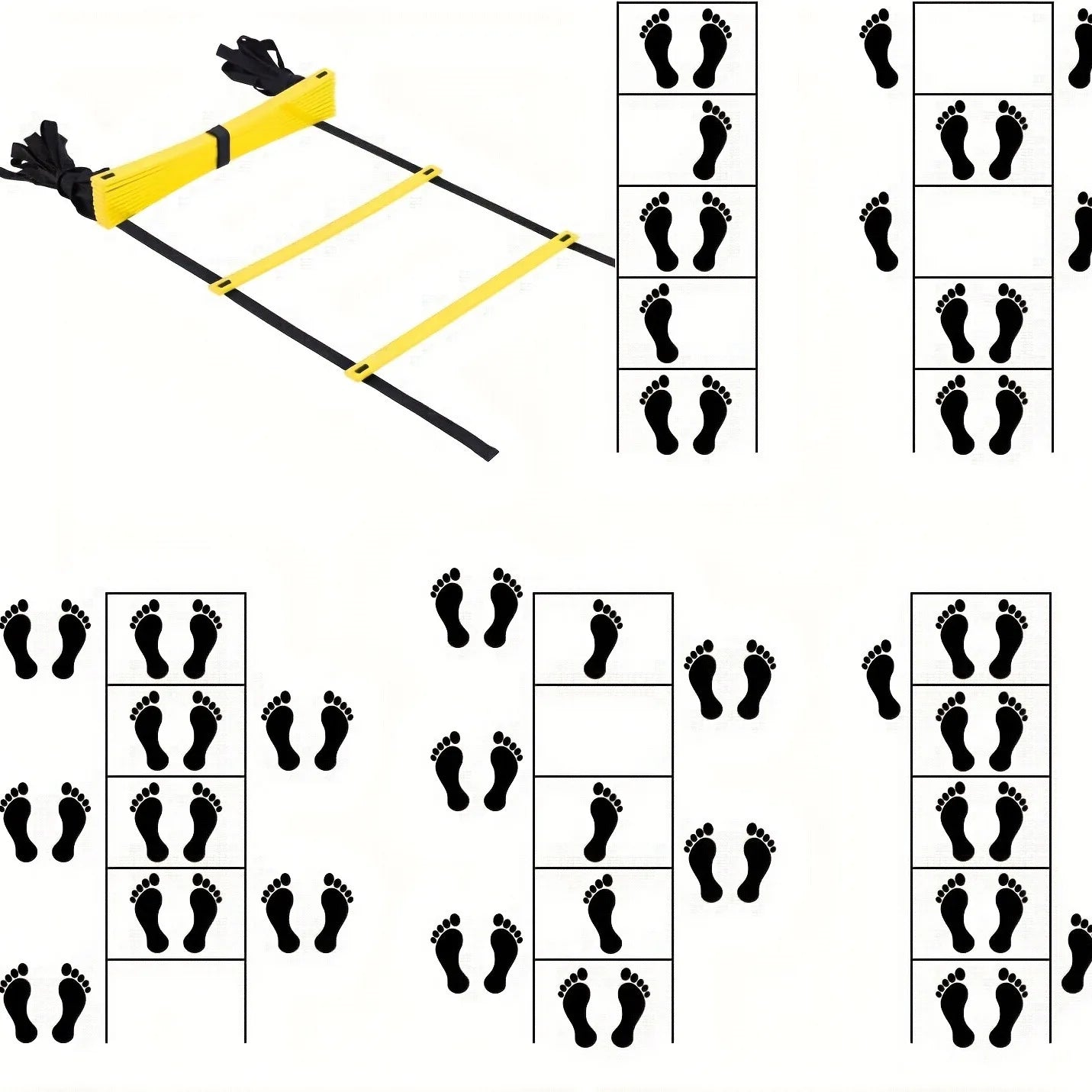 Agility Ladder Speed Ladder Agility Ladder Physical Rope Ladder Football Footstep Coordination Soft Ladder Basketball Training Aid Thickeneded Plaid Ladder